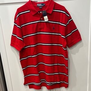 Ralph Lauren Red Polo with blue/navy and White Stripes